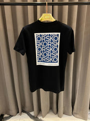 Michael Kors Chest Logo Back Full Print Round Neck T-shirt Black