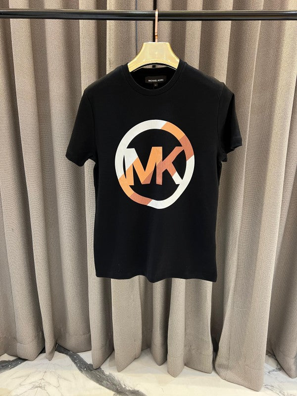 Michael Kors Middle Brand Logo Print Round Neck T-shirt Black