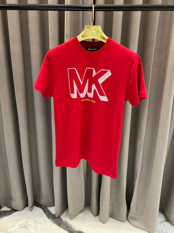 Michael Kors Middle Brand Logo Print Round Neck T-shirt Red