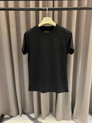 Michael Kors Full Monogram Round Neck T-shirt Black