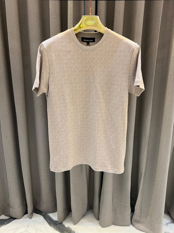 Michael Kors Full Monogram Round Neck T-shirt Cream