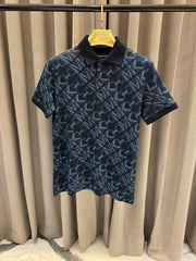 Michael Kors Full Monogram Polo T-shirt Blue