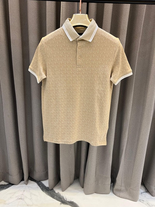 Michael Kors Full Monogram Polo T-shirt Gold