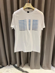 Hacket Middle Brand Print Round Neck T-shirt White