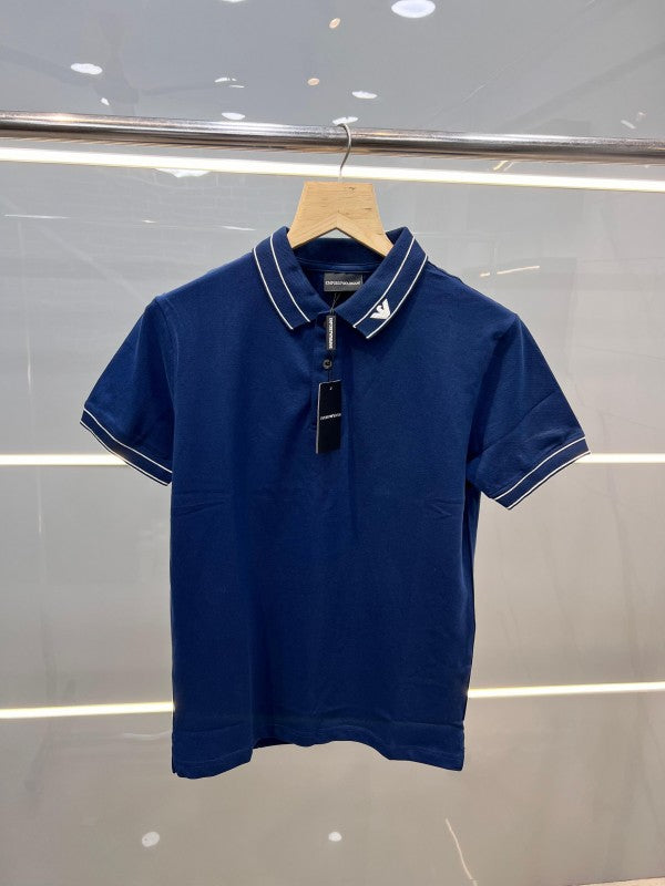 EMPORIO ARMANI PREMIUM POLO T-SHIRT BLUE (404)