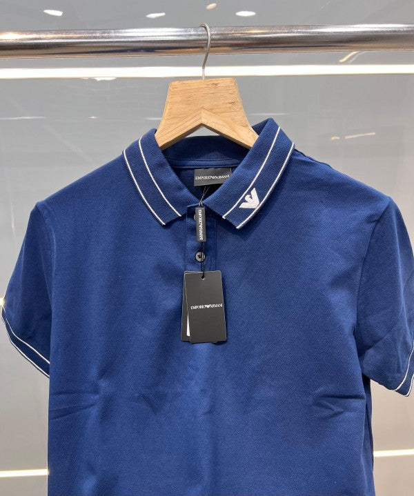 EMPORIO ARMANI PREMIUM POLO T-SHIRT BLUE (404)