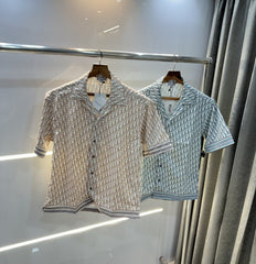 Christian Dior Aqua Green All Over Monogram Print Imported half Shirt