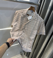 Christian Dior Brown All Over Monogram Print Imported half Shirt