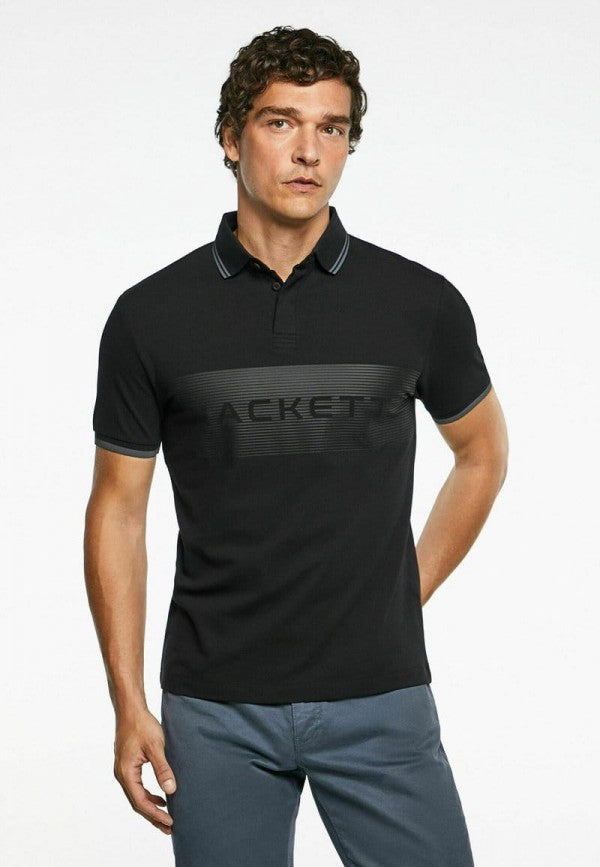 Hacket Aston Martin Black Premium Polo T-Shirt