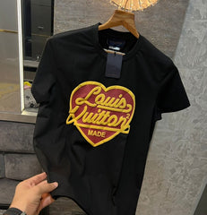 Louis Vuitton Black Heart Print Imported Oversized T-Shirt