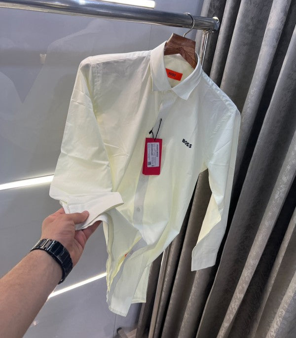 Hugo Boss Lemon Premium Classic Cotton Shirt Lebrougesind