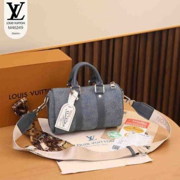 Louis Vuitton LV M46249 Keepall Bandouliere Monogram Speedy With OG Magnetic Box & Dust Bag (Denim 641)