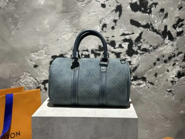 Louis Vuitton LV M46249 Keepall Bandouliere Monogram Speedy With OG Magnetic Box & Dust Bag (Denim 641)