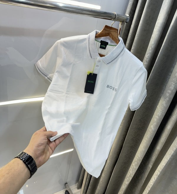 Hugo Boss White Premium Classic Polo T-Shirt