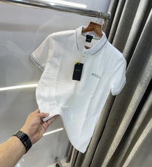 Hugo Boss White Premium Classic Polo T-Shirt