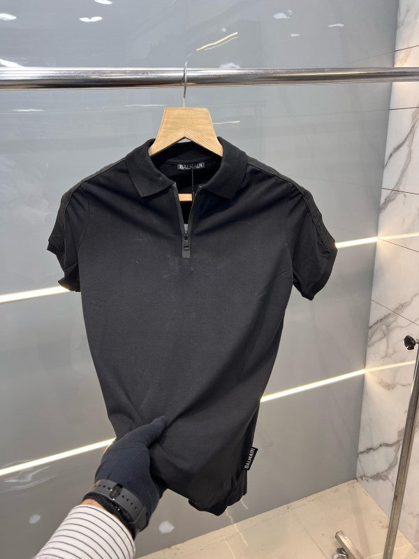 BALMAIN PREMIUM POLO T-SHIRT BLACK (383)