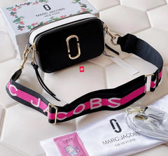 MARC JACOBS Snapshot Crossbody Bag With 2 Belts OG Box & Dust Bag (Black - 150)