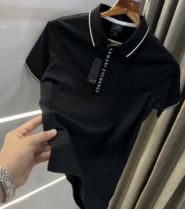 ARMANI EXCHANGE PREMIUM IMPORTED POLO BLACK (463)