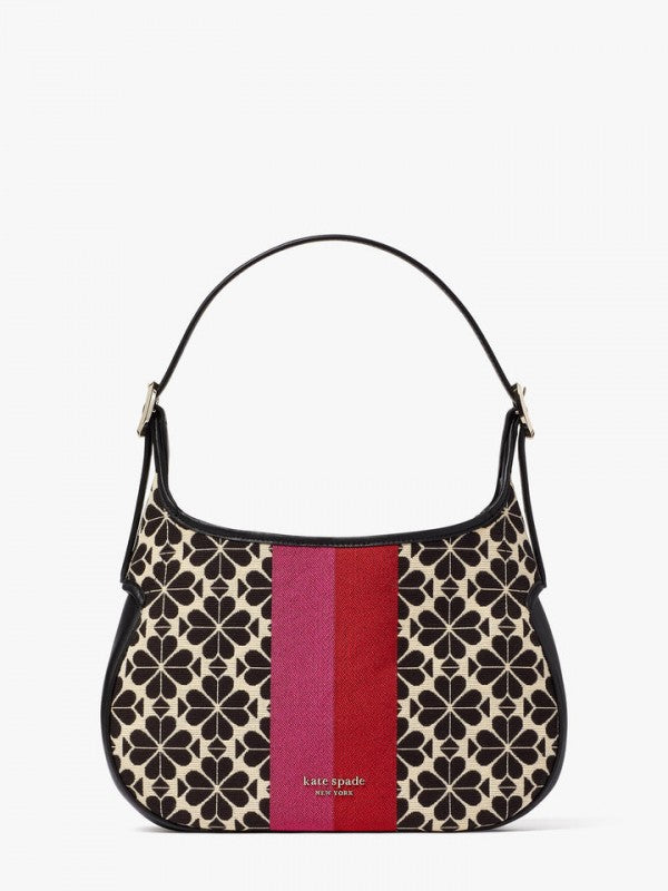 Kate Spade New York Flower Stripe Shoulder Bag in Jacquard With OG Box & Dust Bag (Multi 9008)