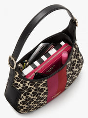 Kate Spade New York Flower Stripe Shoulder Bag in Jacquard With OG Box & Dust Bag (Multi 9008)