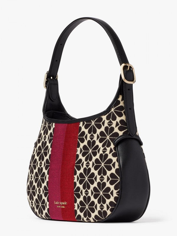 Kate Spade New York Flower Stripe Shoulder Bag in Jacquard With OG Box & Dust Bag (Multi 9008)