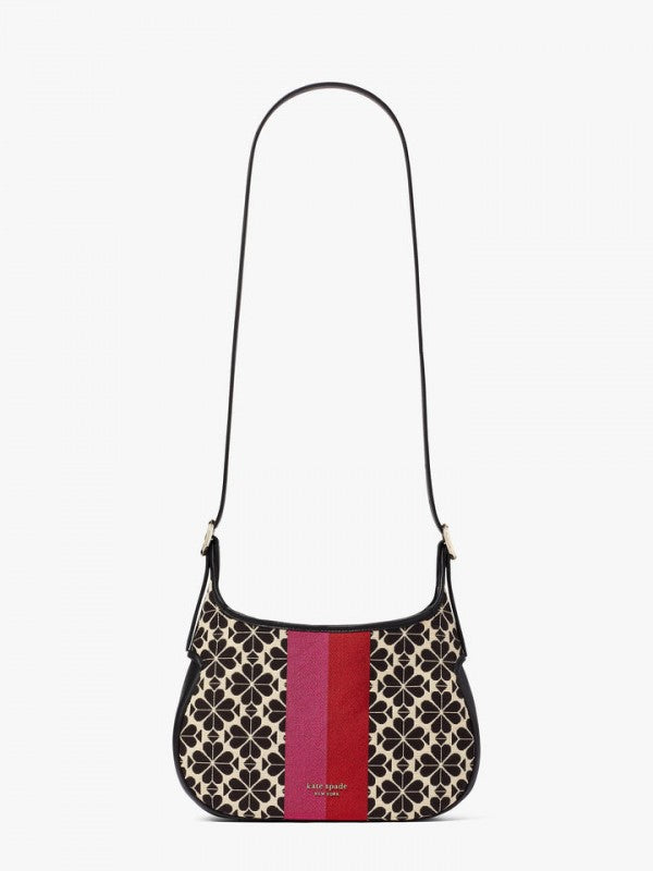 Kate Spade New York Flower Stripe Shoulder Bag in Jacquard With OG Box & Dust Bag (Multi 9008)
