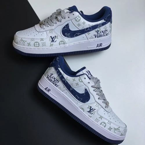 LOUIS VUITTON X NIKE AIR FORCE DENIM BLUE – Lebrouges