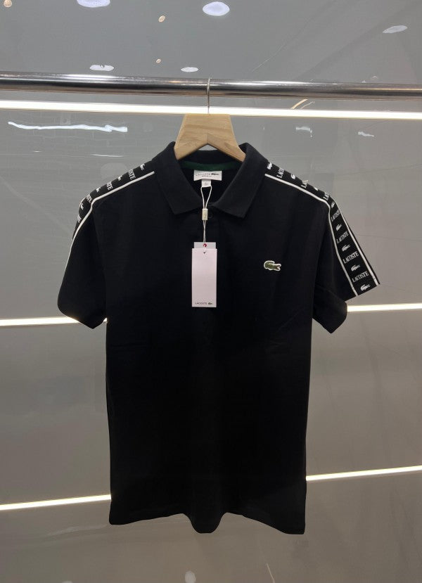 LACOSTE PREMIUM IMPORTED POLO T-SHIRT BLACK