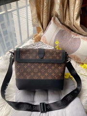 Louis Vuitton LV Saumur Messenger Monogram Eclipse With Dust Bag (Brown - 420)