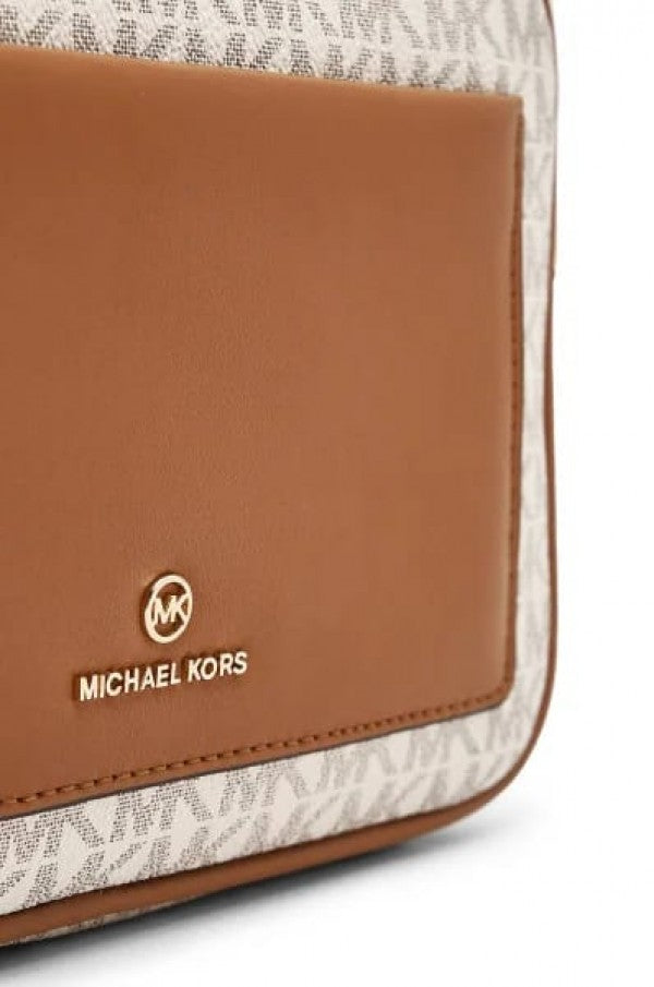 Michael Kors MK Logo Print Maeve Crossbody Bag With OG Box & Dust Bag (White - 112)