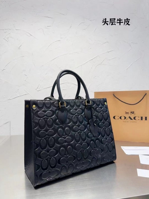 Coach Signature Black field Tote With Dust Bag (ACE- Black26)