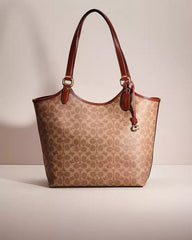 Coach Restored Day Tote In Pouch Day Signature Canvas With Dust Bag (BrassTanRust)