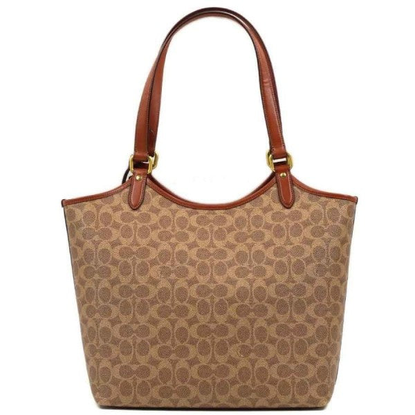 Coach Restored Day Tote In Pouch Day Signature Canvas With Dust Bag (BrassTanRust)