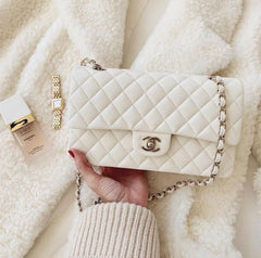 Chanel Classic Jumbo Flap Shoulder Bag With OG Box & Dust Bag (White-114)