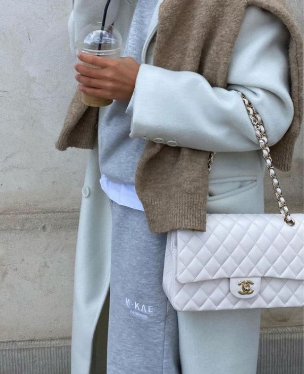 Chanel Classic Jumbo Flap Shoulder Bag With OG Box & Dust Bag (White-114)