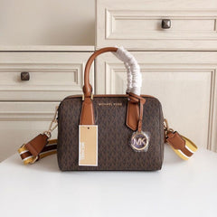 Michael Kors MK Boston Sling Hand Bag With Dust Bag & Shoulder Strap (Brown - 319)