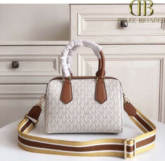 Michael Kors MK Boston Sling Hand Bag With Dust Bag & Shoulder Strap (White - 320)