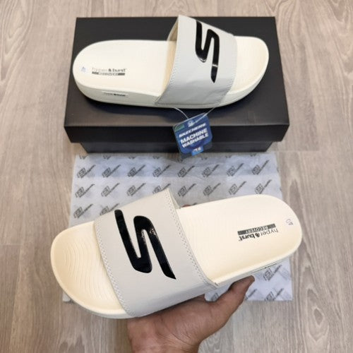 Skechers Hyper Brust Deriver Premium Beige Black Flip-Flop