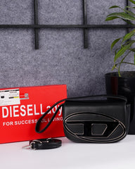 Diesel 1DR Shoulder Bag With OG Box & Dust Bag & Extra Shoulder s trap (black)