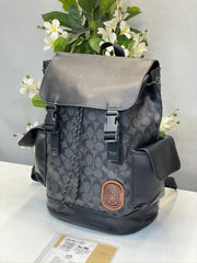 Coach Rivington Backpack In Colorblock Signature Canvas With Coach Patch With Bill