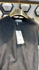 GC LOGO EMBOSSED PREMIUM BLACK TSHIRT