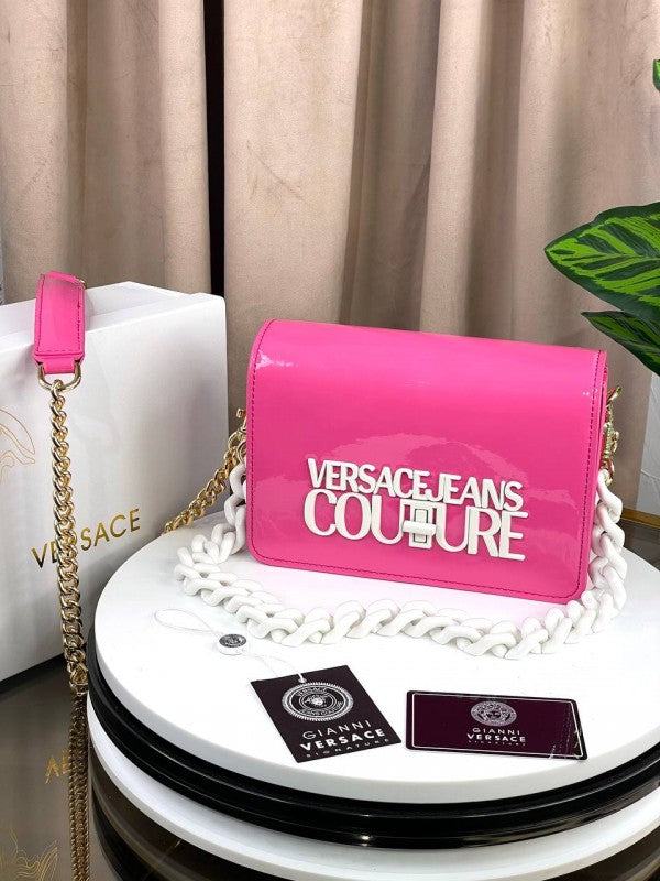 Versace_Jeans_Counture Structure Sling Bag With OG Box & Dust Bag (AV630 Pink)