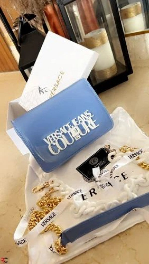 Versace_Jeans_Counture Structure Sling Bag With OG Box & Dust Bag (AV630 Blue)