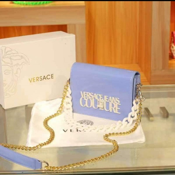 Versace_Jeans_Counture Structure Sling Bag With OG Box & Dust Bag (AV630 Blue)