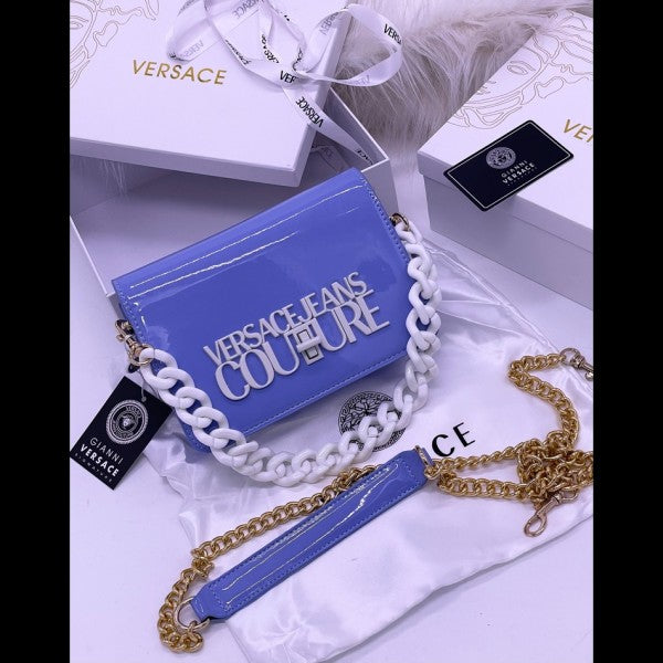 Versace_Jeans_Counture Structure Sling Bag With OG Box & Dust Bag (AV630 Blue)