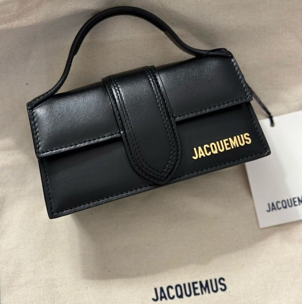 Jacquemus Leather LE Bambino With Sling Strap OG Box & Dust Bag (109-1 Black)