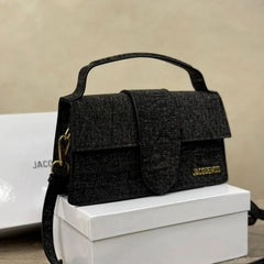 Jacquemus Suede LE Bambino With Sling Strap OG Box & Dust Bag (109-1 Black Cowboy)