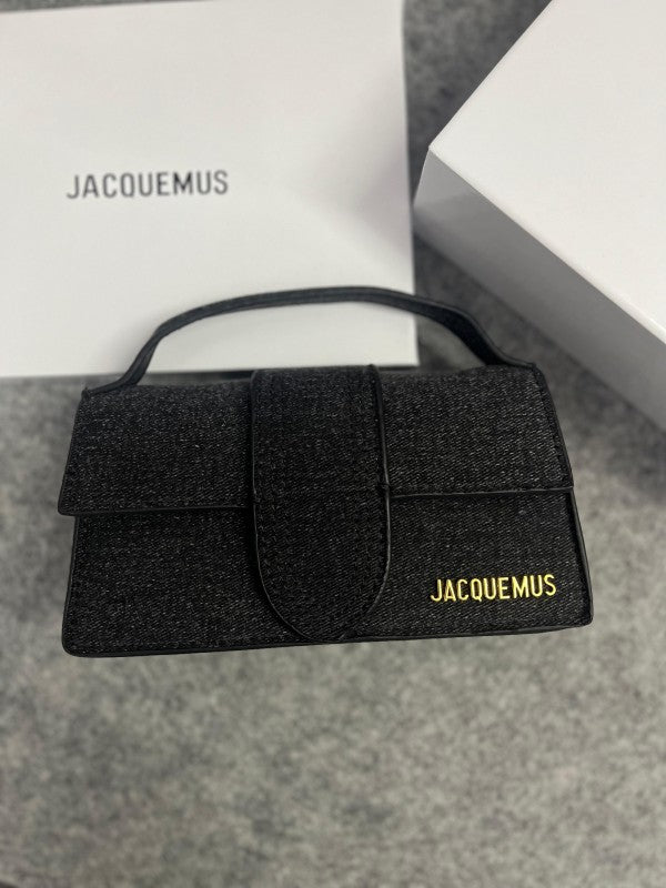 Jacquemus Suede LE Bambino With Sling Strap OG Box & Dust Bag (109-1 Black Cowboy)