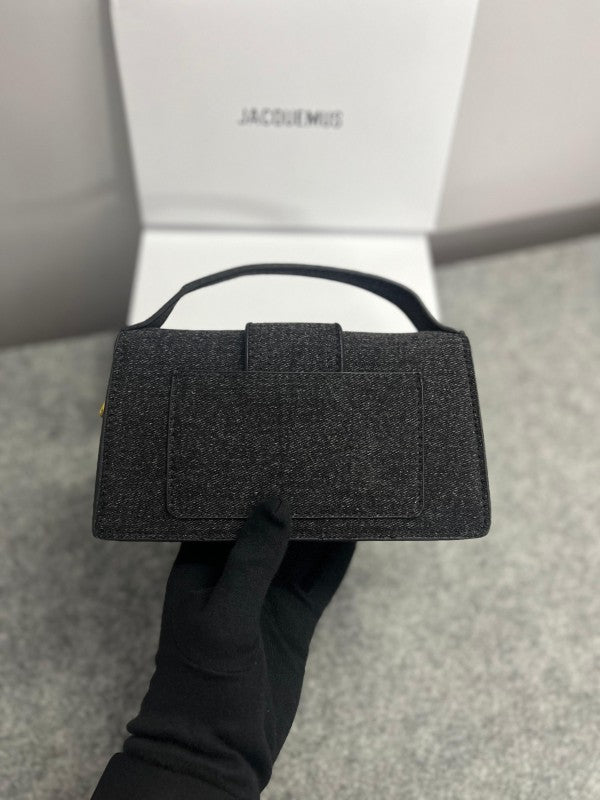 Jacquemus Suede LE Bambino With Sling Strap OG Box & Dust Bag (109-1 Black Cowboy)