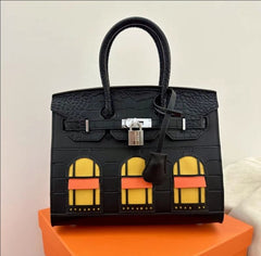 Hermes Birkin 20 Sellier Limited Edition With Dust Bag (972 Black Yellow Orange)